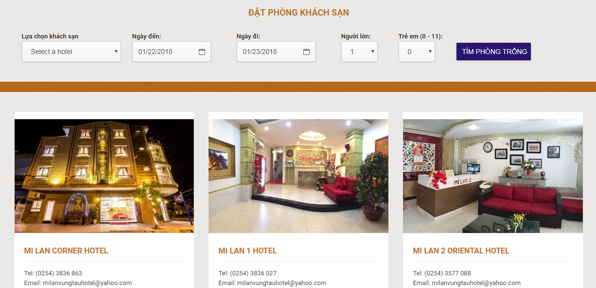 Website đặt phòng khách sạn trực tuyến