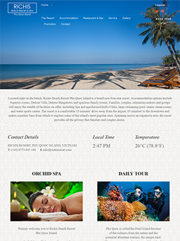 Mẫu website resort đẹp