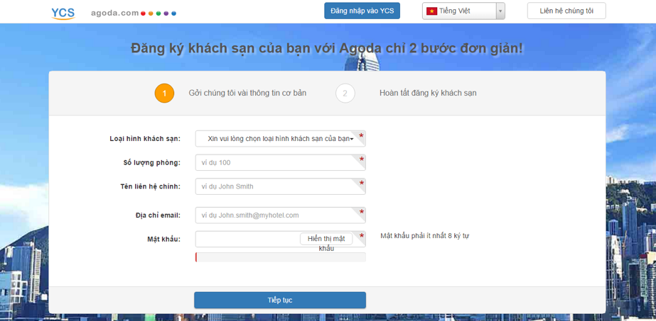 Đăng ký bán phòng trên Agoda với 2 bước đơn giản