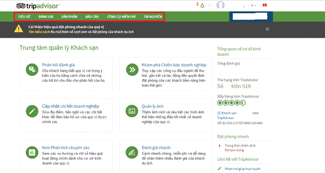 Chỉnh sửa thông tin cơ bản của khách sạn