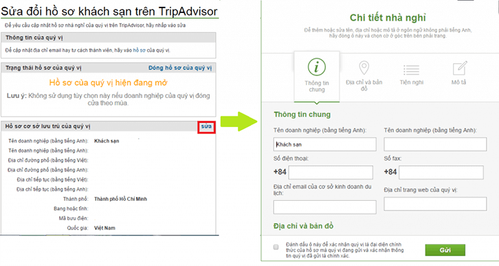 Thay đổi thông tin khách sạn
