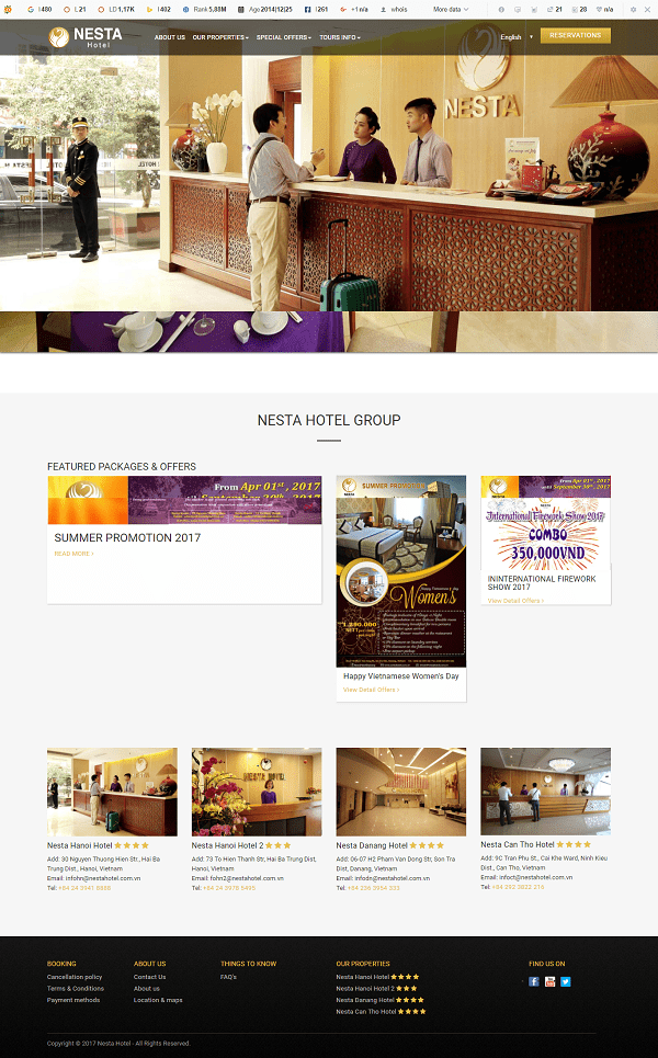 Giao diện tại Webhotel rất phong phú