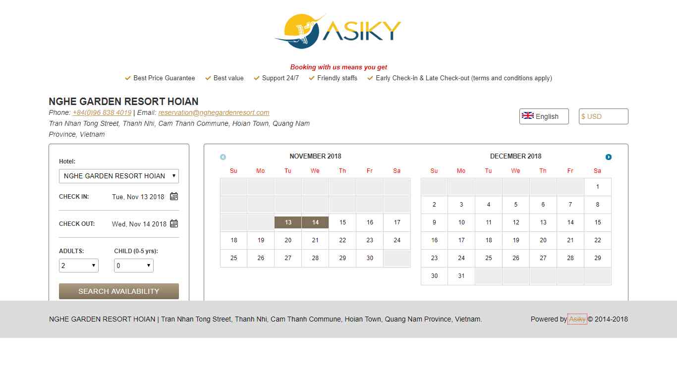 Kiểm tra tình trạng phòng trống